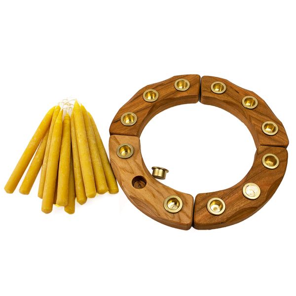 Birthday Ring - Cherry Wood (12 Holes w/ Candles)