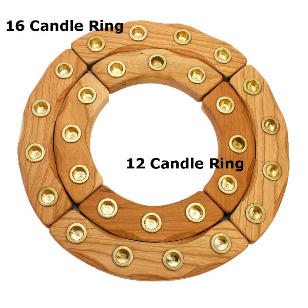 Birthday Ring - Cherry Wood (12 Holes w/ Candles)