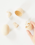 Hollow Wooden Eggs (Set of 3)
