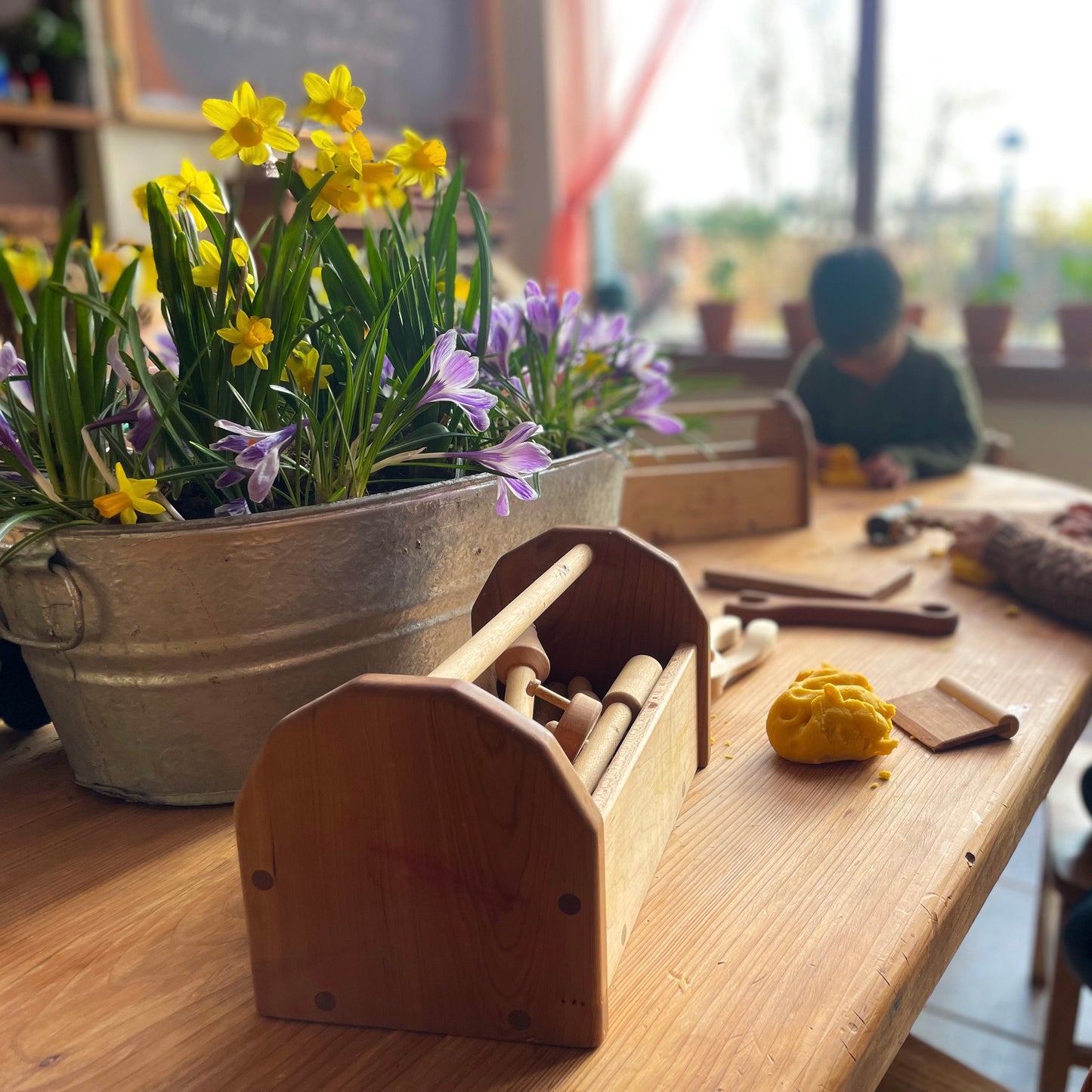 Hardwood Tool Box Set with Tools