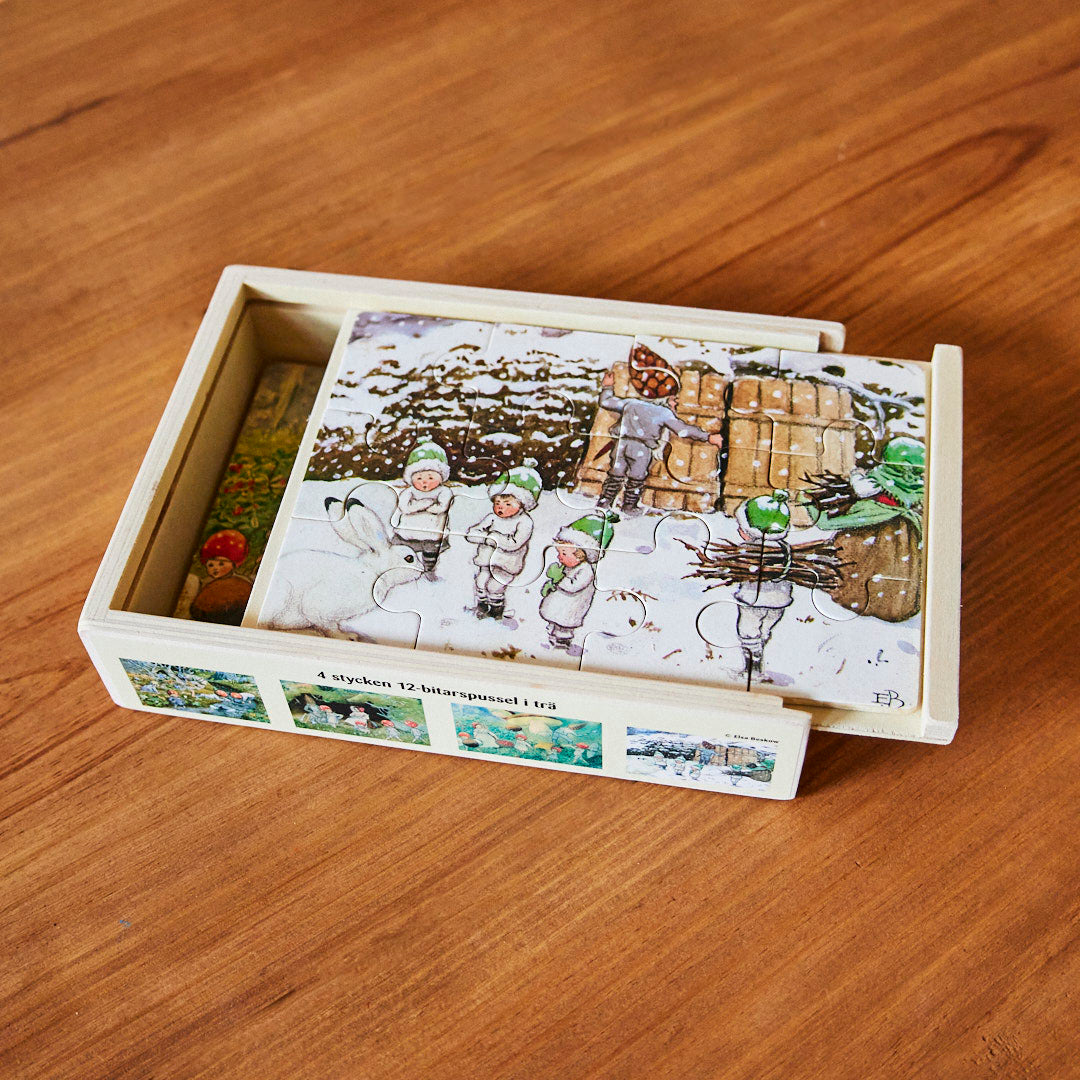4個セット パズル Puzzle Korpokkur inthe Forest Elsa Beskow 4 Puzzle Boxed Set 