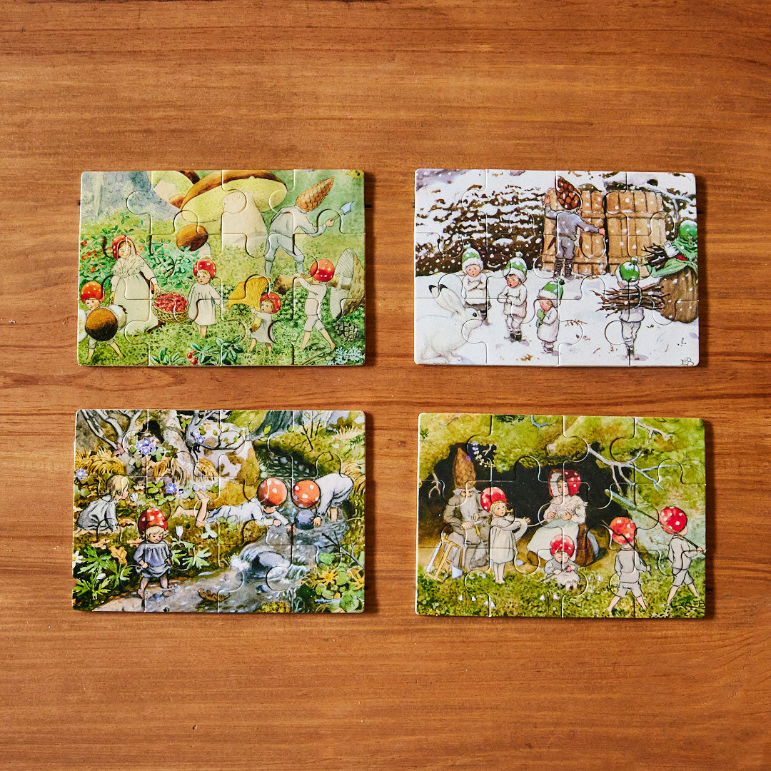 4個セット パズル Puzzle Korpokkur inthe Forest Elsa Beskow 4 Puzzle Boxed Set 