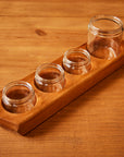 Sculpted Cherry Wood 4 Jar Paint Holder With Jars