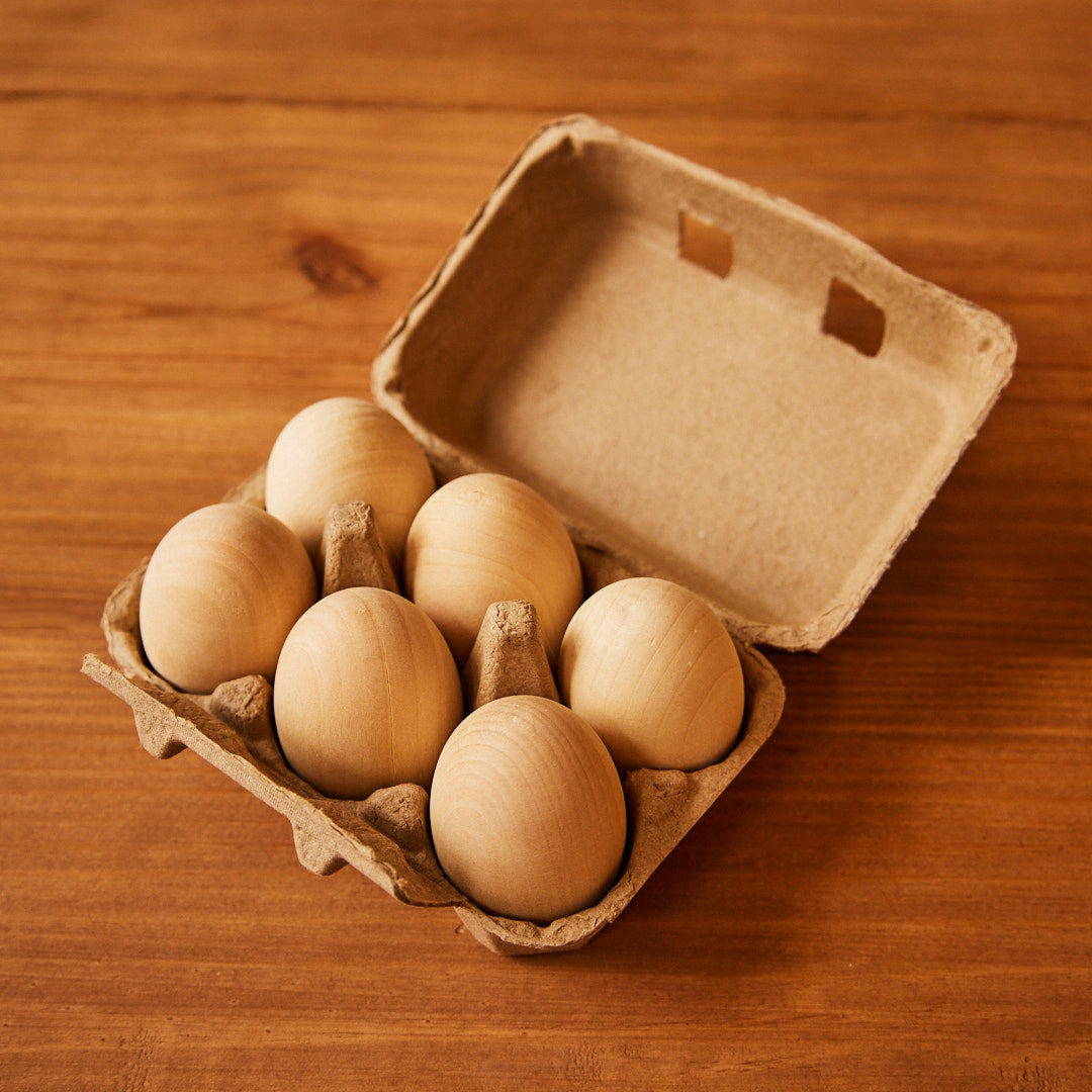 Solid Wooden Eggs (Set of 6)