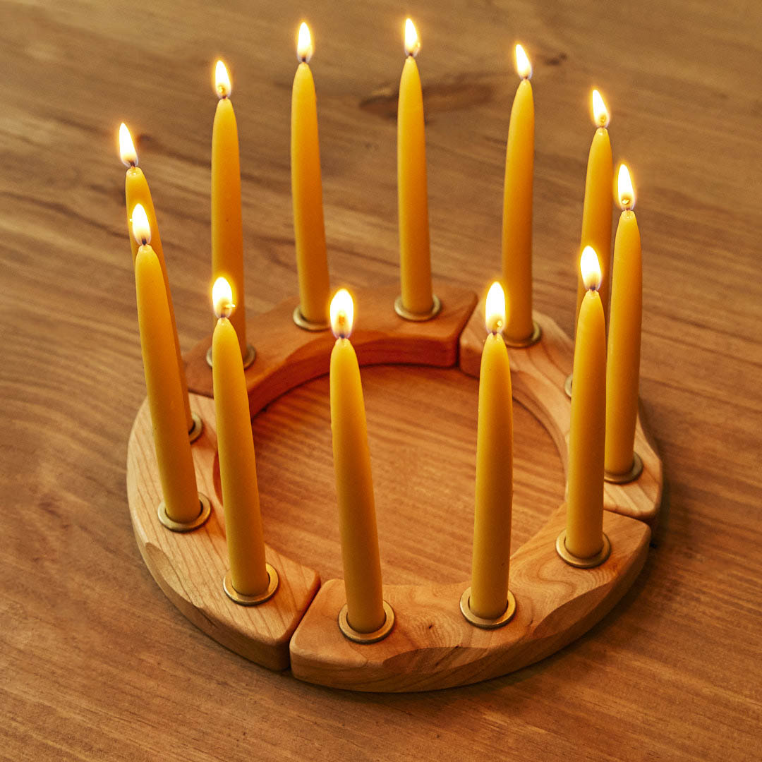 Birthday Ring - Cherry Wood (12 Holes w/ Candles)