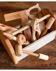 Hardwood Tool Box Set with Tools
