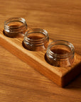 Simple Cherry Wood 3 Jar Paint Holder With Jars