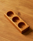 Simple Cherry Wood 3 Jar Paint Holder With Jars