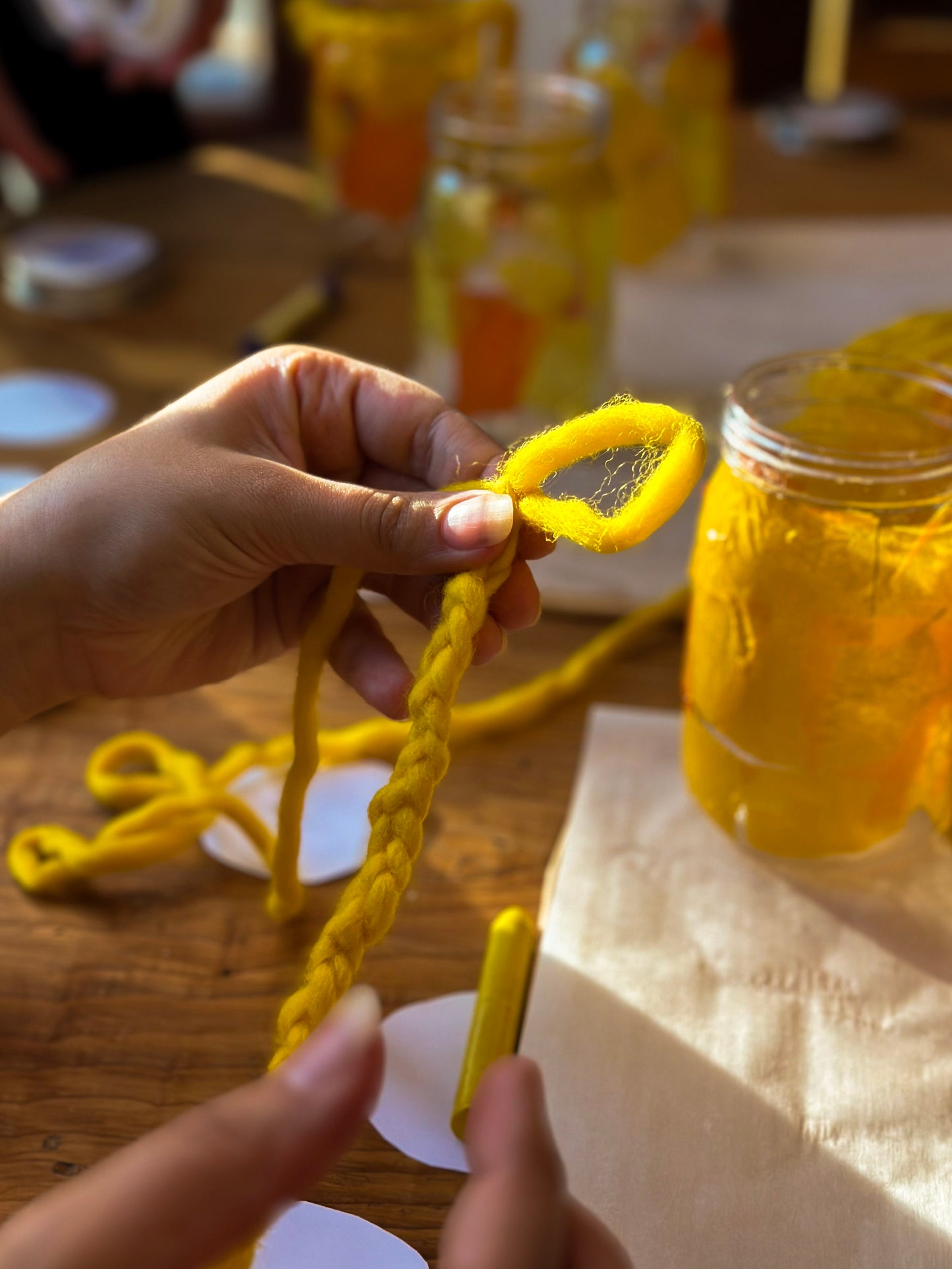 100% Wool Yarn - Set of 2 - Yellow & Orange