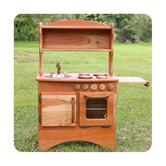 Classic Wooden Play Kitchen, Cherry