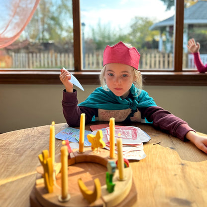 Birthday Ring - Cherry Wood (12 Holes w/ Candles)