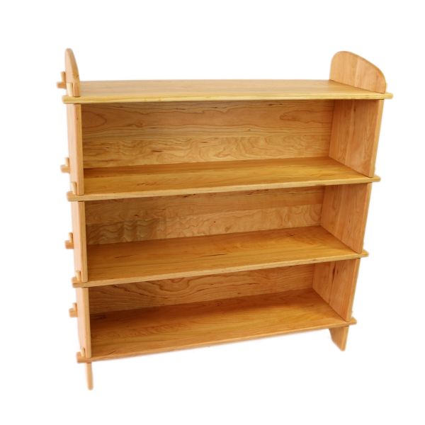42" Tall Cherry Wood Solid Back Bookshelf