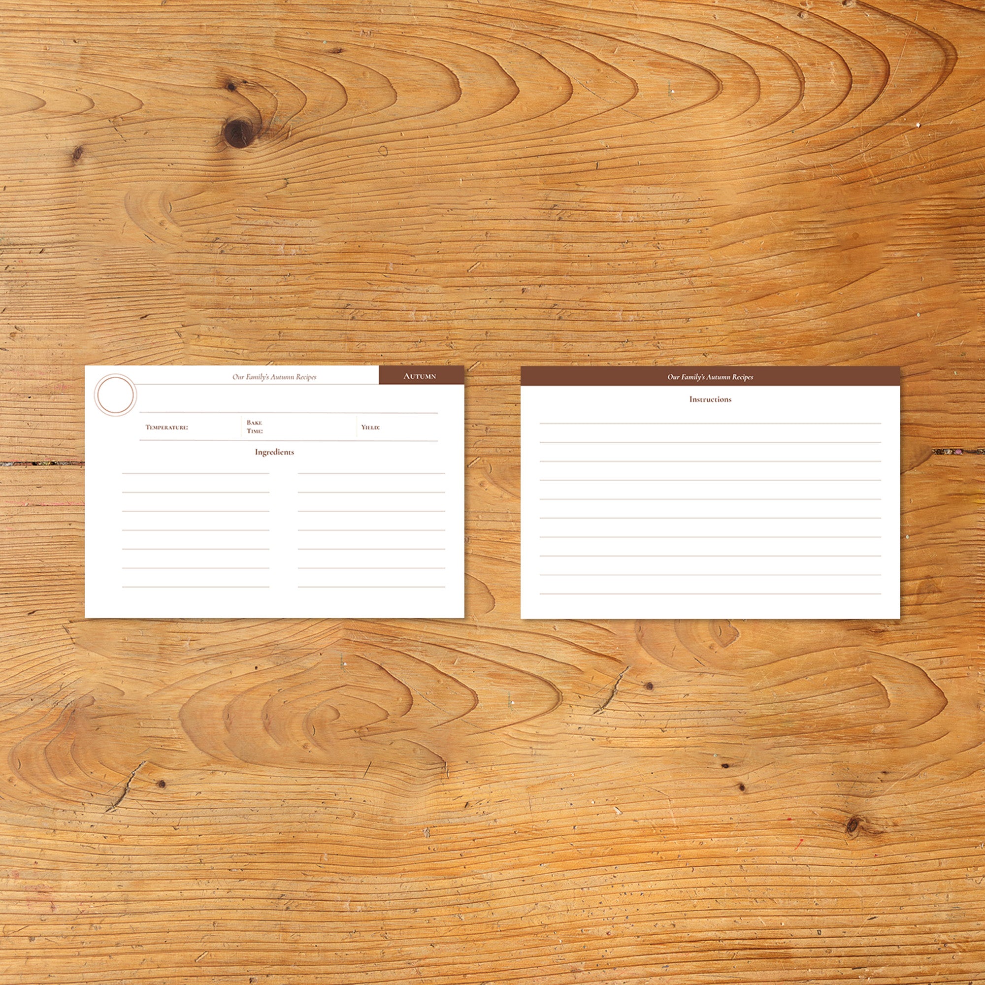 Blank Recipe Cards
