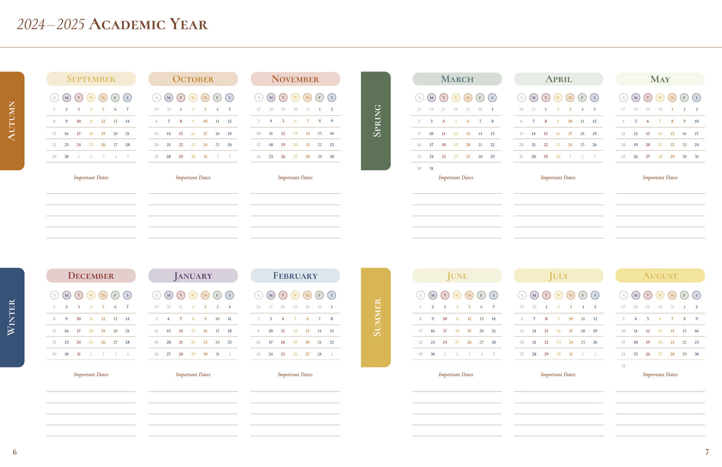 Academic Year Planner