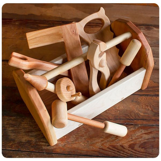 Hardwood Tool Box Set with Tools